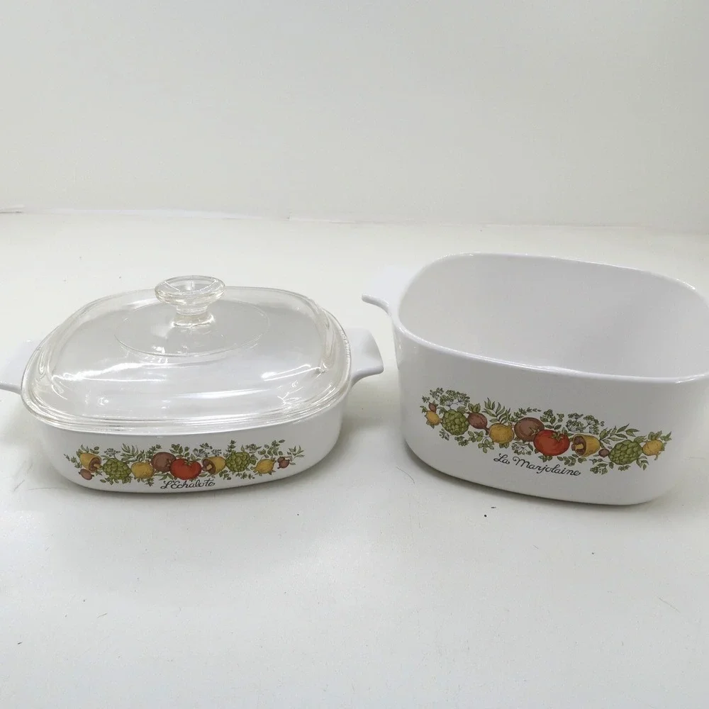 2 CorningWare 3 & 4 Liter Spice Of Life L'Echalote La Marjolaine Le Romarin